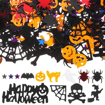 Декор в виде конфетти в виде паука на Хэллоуин, Пластиковое украшение для вечеринки из ПВХ, Призрачная Тыква