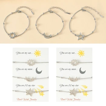 3шт для Солнца, Луны и браслетов-открыток для лучшего друга, подходящих для браслетов с обещанием дружбы на расстоянии, уходящий подарок 40 ГБ