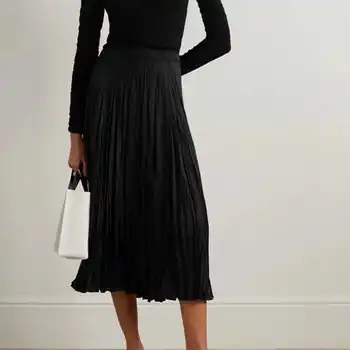 Весенне-летняя новинка 2023 года, женская шелковая юбка средней длины с электрическим прядением неправильной формы