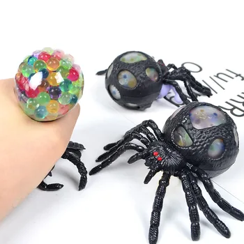 1 шт. Черная игрушка-паук для выжимания, Ужас, Красочный шарик-паук, Антистрессовый мяч, Декомпрессионные игрушки для детей и взрослых, подарок на Хэллоуин