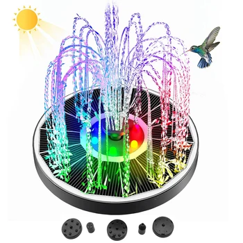 Солнечный фонтанный насос мощностью 3,5 Вт, Энергосберегающий набор для полива растений, Красочный солнечный фонтан, Солнечная панель, Фонтан для купания птиц, открытый бассейн
