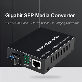 Медиаконвертер SFP-Волокна В RJ45 Металлический SFP-Волоконный Конвертер SFP 10/100/1000 М Ethernet-Конвертер, Совместимый С Трансивером Для